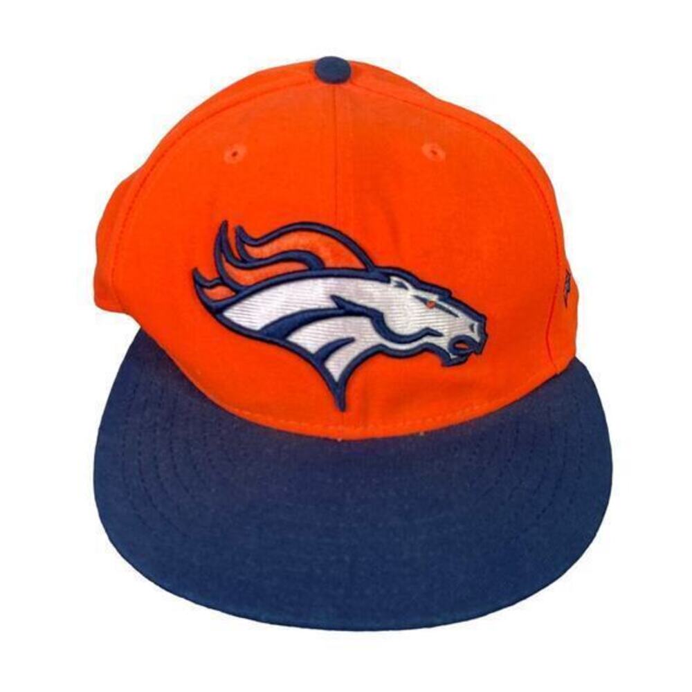 Denver Broncos Fitted Hat 7 1/4 New Era 59FIFTY Orange Navy NFL Cap Mens